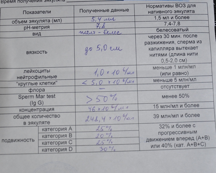 МАР тест спермограмма для мужчин цена Москва