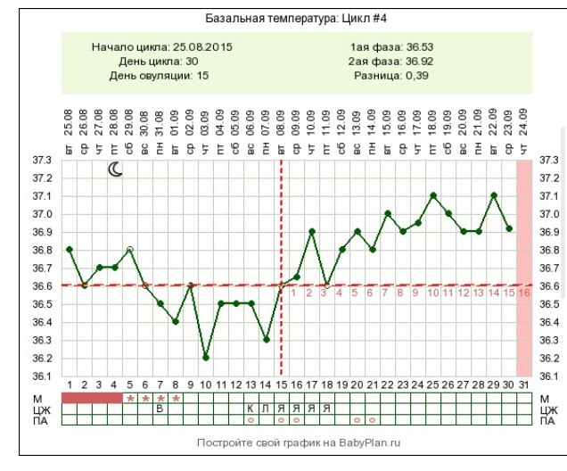 Базальная температура график